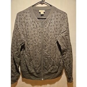 Ariat Women's Zip Up Long Sleeve Shirt Gray Size M Western